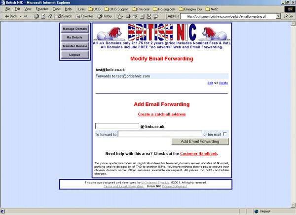 Email Forwarding